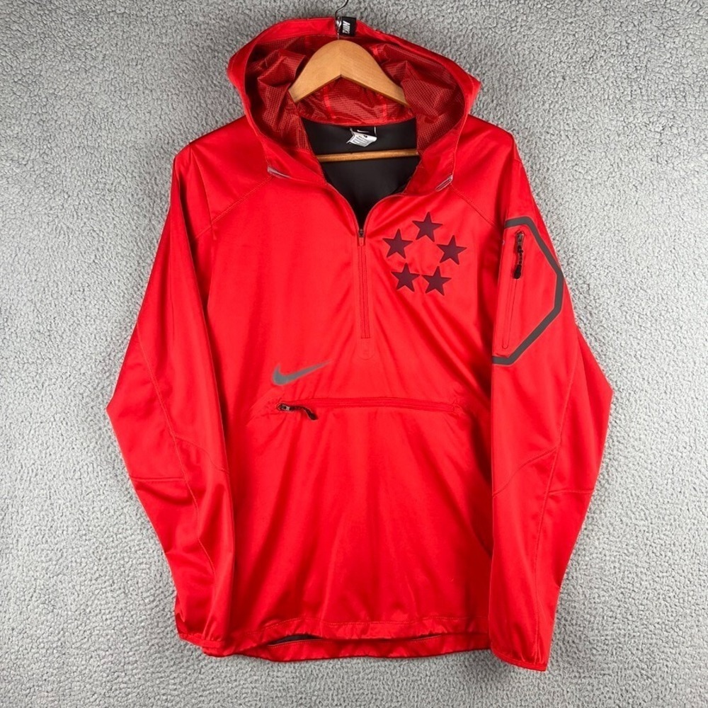 Nike Field General Fly Rush Half-Zip Pullover Jacket Red Mens Size Small 635430